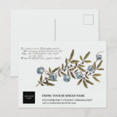 ヴィンテージクリスマスブルーベリーのロ企業のゴ シーズンポストカード (正面/裏面)