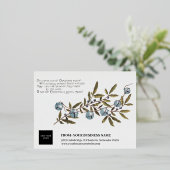 ヴィンテージクリスマスブルーベリーのロ企業のゴ 箔シーズンポストカード (立ち正面)