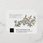 ヴィンテージクリスマスブルーベリーのロ企業のゴ 箔シーズンポストカード (正面/裏面)