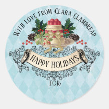 ヴィンテージクリスマスプディングのクリスマスステッカー