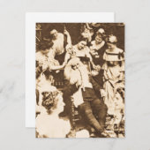 ヴィンテージクリスマスプレゼットルアビューサンタとレディース シーズンカード (正面/裏面)