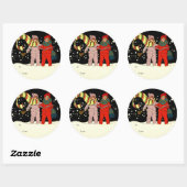 ヴィンテージクリスマスプレゼントのシール ラウンドシール (シート)