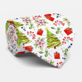ヴィンテージクリスマスプレゼントポインセチア赤ベリー ネクタイ (ロール)