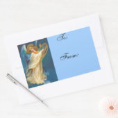 ヴィンテージクリスマスプレゼントラベルシール 長方形シール (封筒)