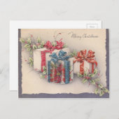 ヴィンテージクリスマスプレゼント シーズンポストカード (正面/裏面)