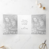 ヴィンテージクリスマスプレゼント, マンゴーにいる赤ちゃんイエス 三つ折りクリスマスカード (内部)