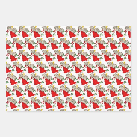 ヴィンテージクリスマスプレゼント ラッピングペーパーシート (正面)