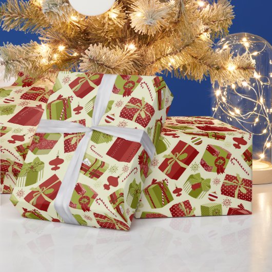 ヴィンテージクリスマスプレゼント ラッピングペーパー (クリスマス)