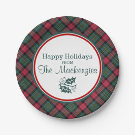 ヴィンテージクリスマスプレッドパターパーソナライズされたン ペーパープレート