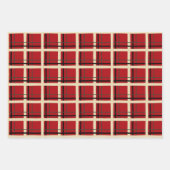 ヴィンテージクリスマスプレドタータンチェックデザイン ラッピングペーパーシート (正面2)