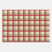 ヴィンテージクリスマスプレドタータンチェックデザイン ラッピングペーパーシート (正面)