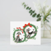 ヴィンテージクリスマスプードルズレトロホリデイ シーズンポストカード (スタンド正面)