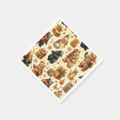 ヴィンテージクリスマスベア スタンダードカクテルナプキン (角)