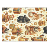 ヴィンテージクリスマスベア テーブルクロス (正面(横))