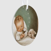 ヴィンテージクリスマスベビーイエスと子羊 オーナメント (正面)