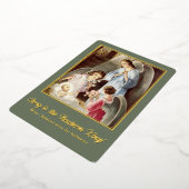 ヴィンテージクリスマスベビーイエス出生フォイルカード 箔シーズンカード (回転した状態)