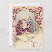 ヴィンテージクリスマスベビーイエス シーズンカード (正面)