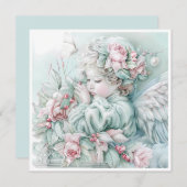 ヴィンテージクリスマスベビーエンジェルパステル シーズンカード (正面/裏面)