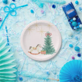 ヴィンテージクリスマスベビーシャワー招待状 ペーパープレート (パーティー)