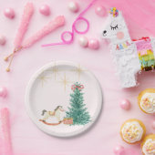 ヴィンテージクリスマスベビーシャワー招待状 ペーパープレート (パーティー)