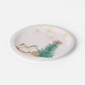 ヴィンテージクリスマスベビーシャワー招待状 ペーパープレート (アングル)