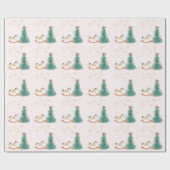 ヴィンテージクリスマスベビーシャワー招待状 ラッピングペーパー (フラット)