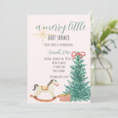 ヴィンテージクリスマスベビーシャワー招待状 招待状 (スタンド正面)
