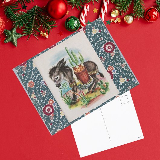 ヴィンテージクリスマスベビードンキーサボサクタスサクランス シーズンポストカード