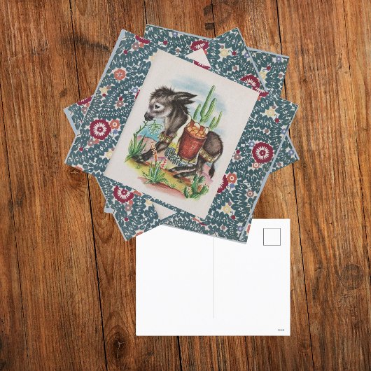 ヴィンテージクリスマスベビードンキーサボサクタスサクランス シーズンポストカード