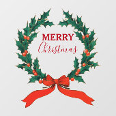 ヴィンテージクリスマスベリーリースホリデイ ウィンドウサイン (シート)