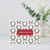 ヴィンテージクリスマスベリーリースホリデイ シーズンポストカード (スタンド正面)