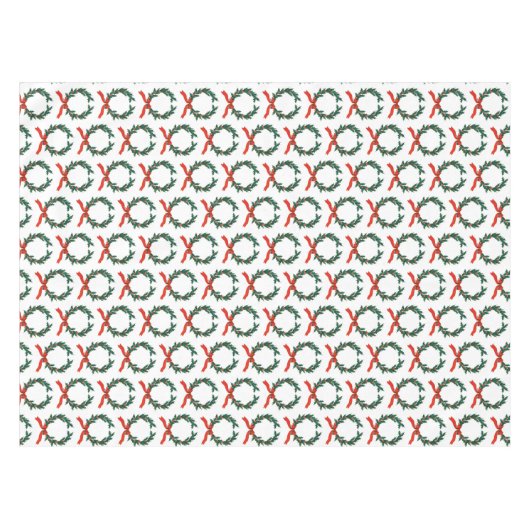 ヴィンテージクリスマスベリーリースホリデイ テーブルクロス (正面(横))