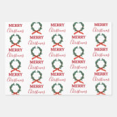 ヴィンテージクリスマスベリーリースホリデイ ラッピングペーパーシート (正面3)