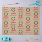 ヴィンテージクリスマスベリーリースホリデークラフト 薄葉紙 (クラフト)