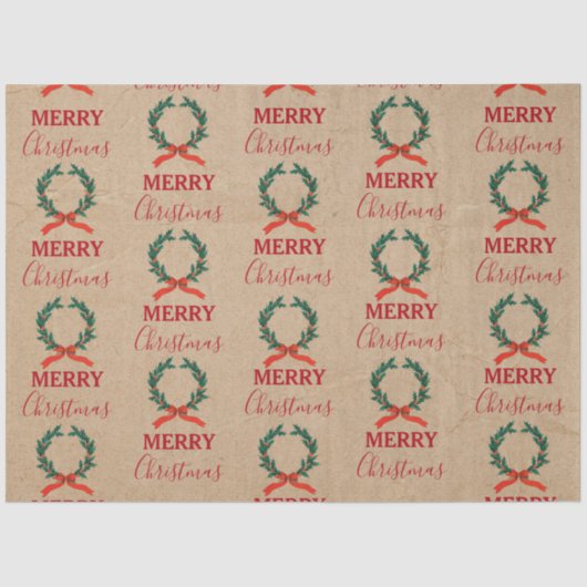 ヴィンテージクリスマスベリーリースホリデークラフト 薄葉紙 (正面)