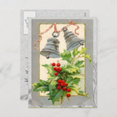 ヴィンテージクリスマスベルのはがき シーズンポストカード (正面/裏面)