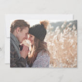 ヴィンテージクリスマスベルカップルの写真日付を保存 セーブザデート (裏面)