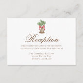 ヴィンテージクリスマスベルシンプルウェディングレセプション エンクロージャーカード (正面)