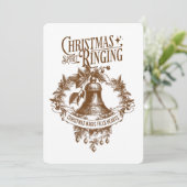 ヴィンテージクリスマスベルスピリット リングホリデーカード 招待状 (スタンド正面)