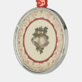 ヴィンテージクリスマスベルズアンドホリーオーナメント メタルオーナメント (左)