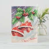 ヴィンテージクリスマスベルズオンホリー シーズンカード (スタンド正面)