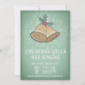 ヴィンテージクリスマスベルズホリデーパーティー 招待状 (正面)