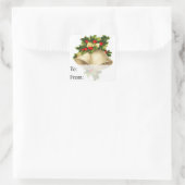 ヴィンテージクリスマスベルズ&ホリーギフトラベル スクエアシール (バッグ)