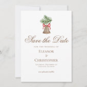 ヴィンテージクリスマスベルホリデーフォト セーブザデート (正面)