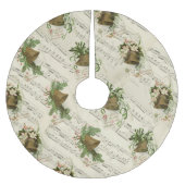 ヴィンテージクリスマスベルミュージッククリスマスツリースカート ブラッシュドポリエステルツリースカート (正面)