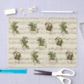 ヴィンテージクリスマスベルミュージックティッシュペーパー 薄葉紙 (クラフト)