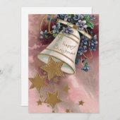 ヴィンテージクリスマスベル忘れスターズ&メノー シーズンカード (正面/裏面)