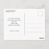 ヴィンテージクリスマスベル忘れスターズ&メノー ポストカード (裏面)