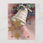 ヴィンテージクリスマスベル忘れスターズ&メノー ポストカード (正面)