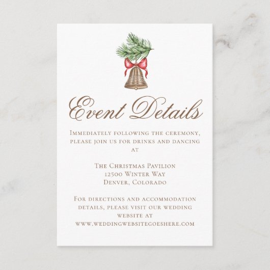 ヴィンテージクリスマスベル結婚ズイベント詳細 エンクロージャーカード (正面)